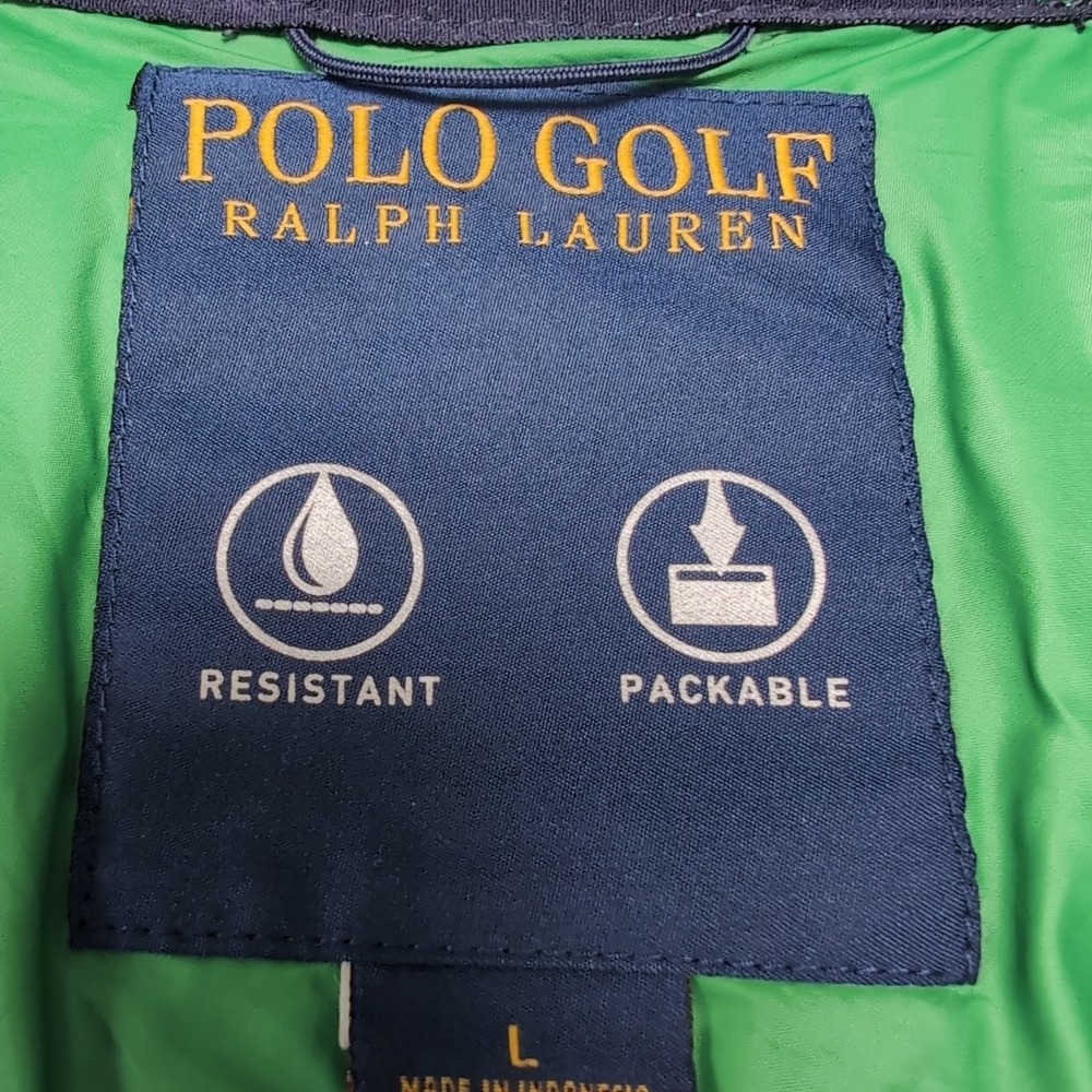 Polo Golf Ralph Lauren 1/4 Zip Windbreaker Mens L Green Pullover Short Sleeve - Picture 5 of 16